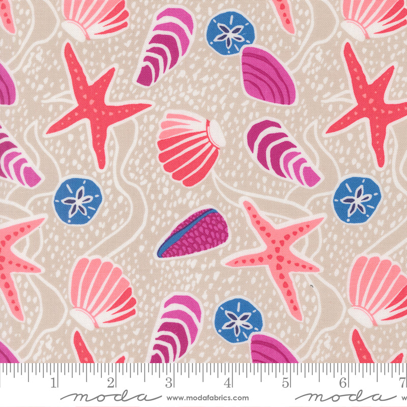 Kate Spain Moda Quilting Fabric Pre Order Ships In November Sold By 1/2 Yard Increments RReef Sea Shells Sand