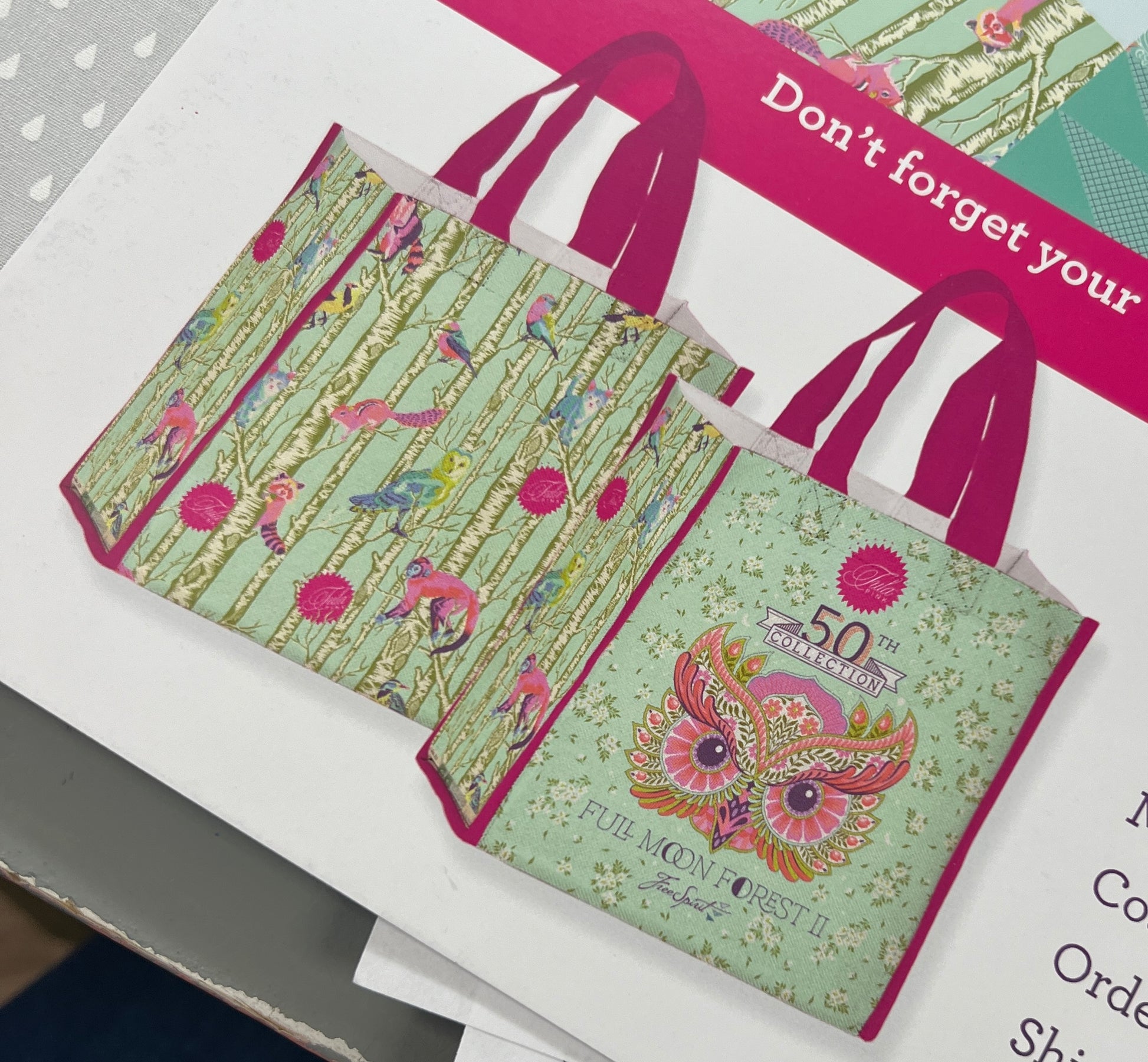 Tula Pink Full Moon Forest Shopping Bag