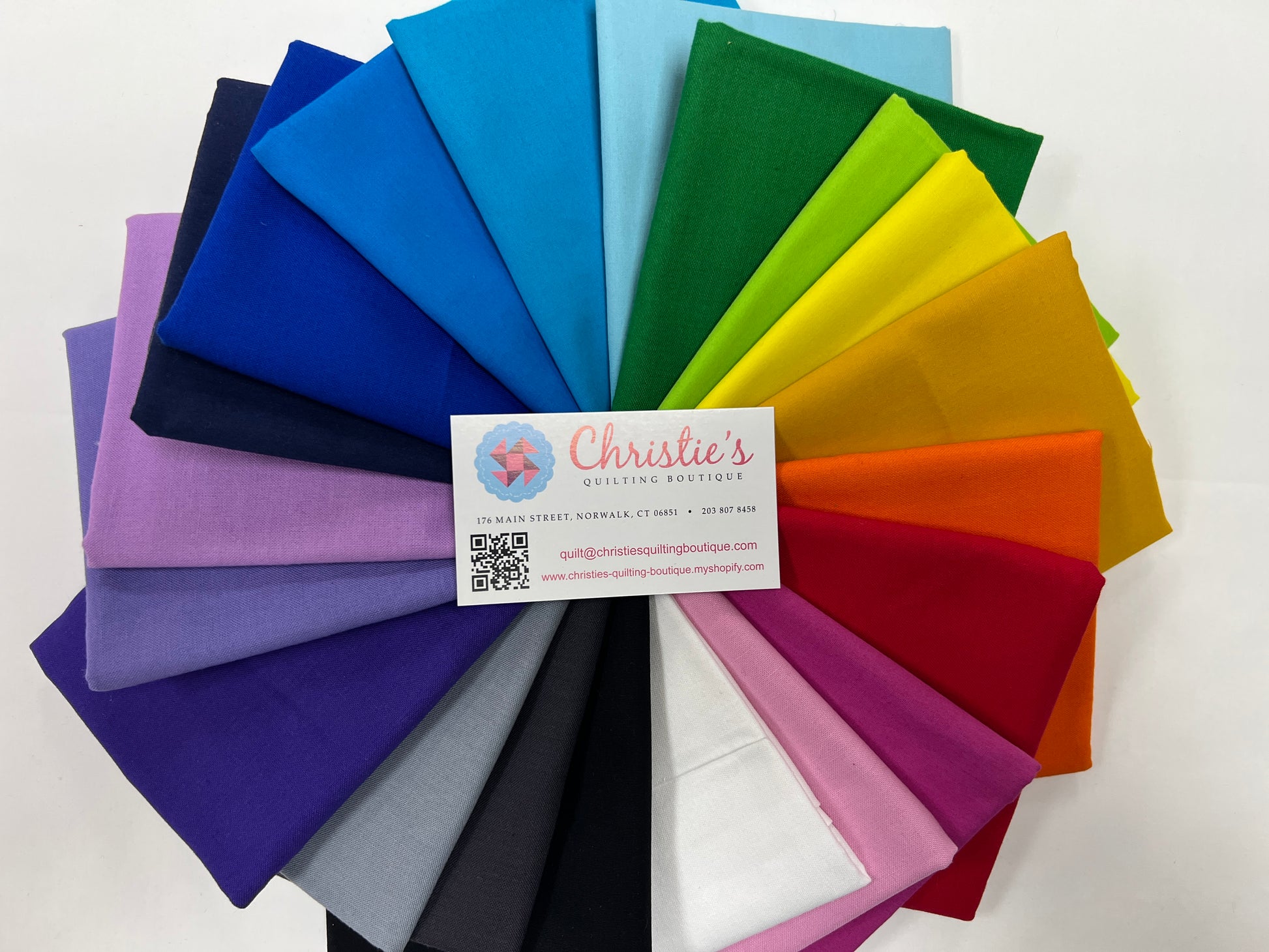Rainbow Benartex Solids Fat Quarter Bundle Of 20 Fat Quarters