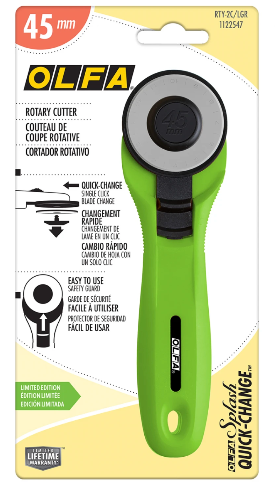 OLFA 45mm Quick-Change Rotary Cutter Lime