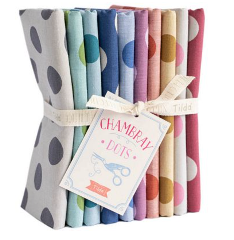 Tilda - Chambray Dots Fat Quarter Bundle-10 Fabrics