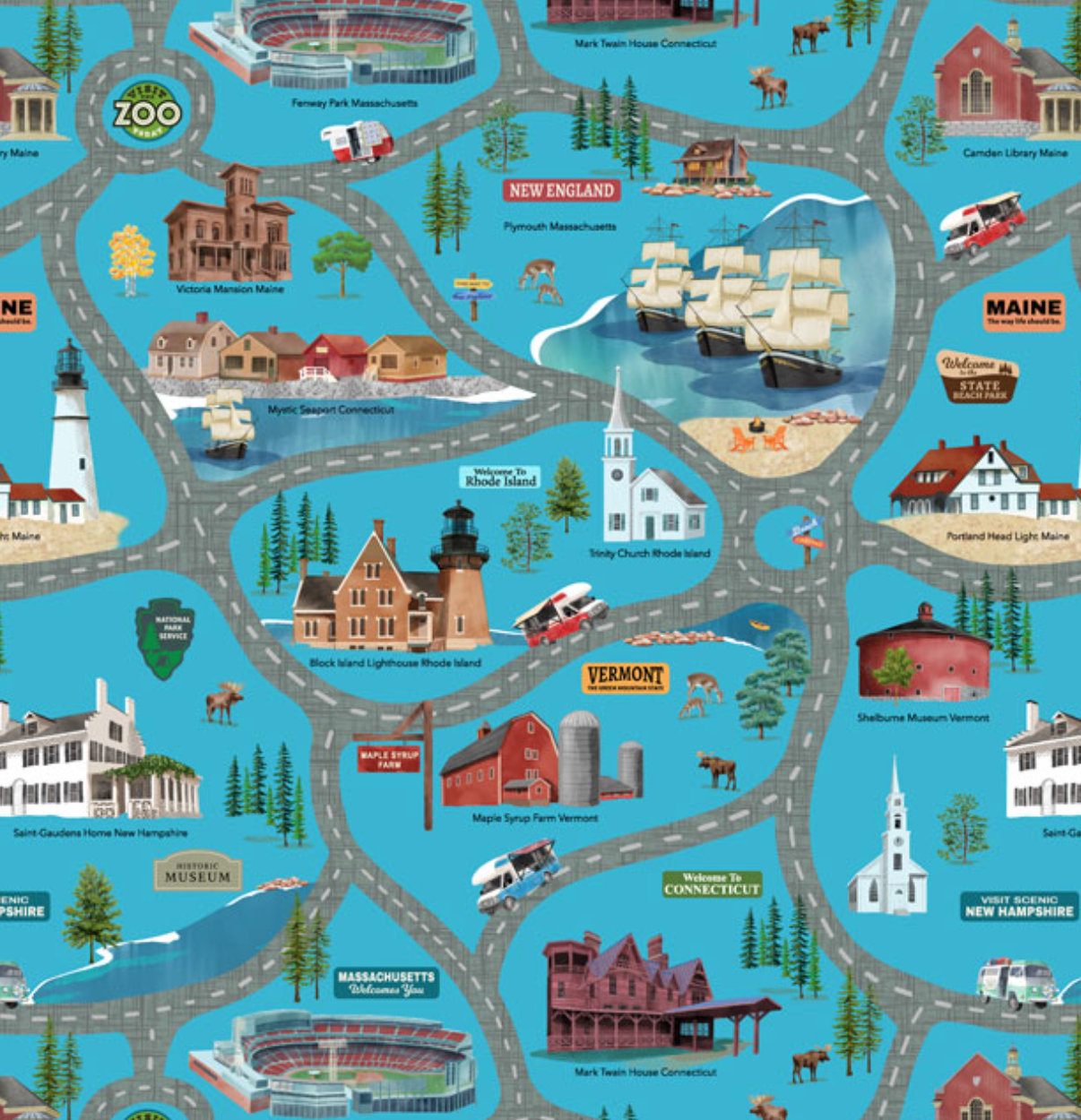 Stipple Road Trip Deep Aqua