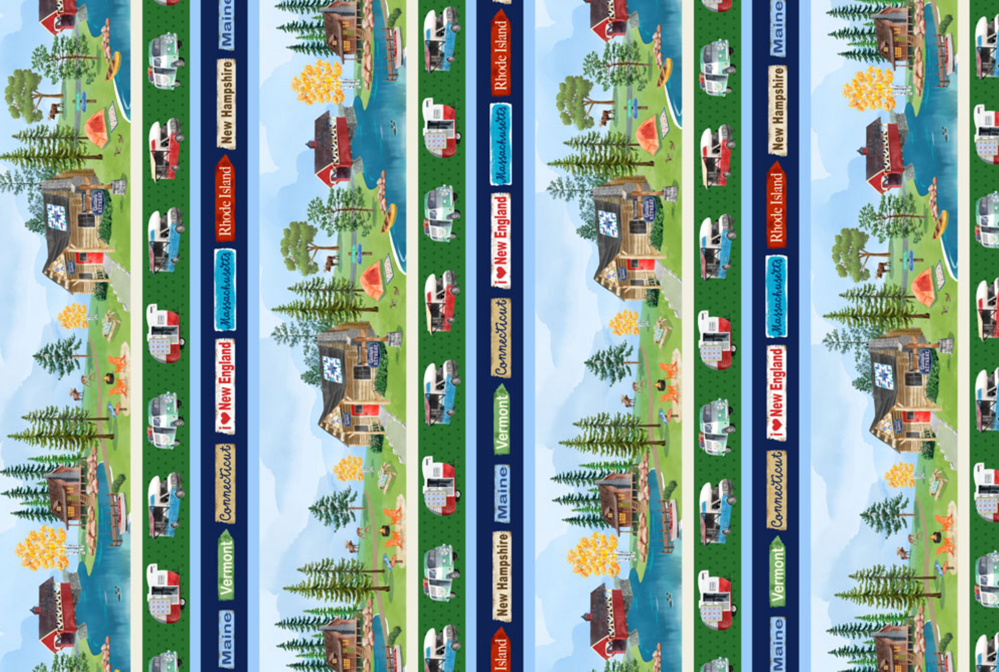 New England Shop Hop Fat Quarter Bundle 19 Pieces