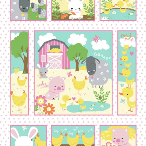 Oasis Fabrics Wee Ones Baby Farm Panel