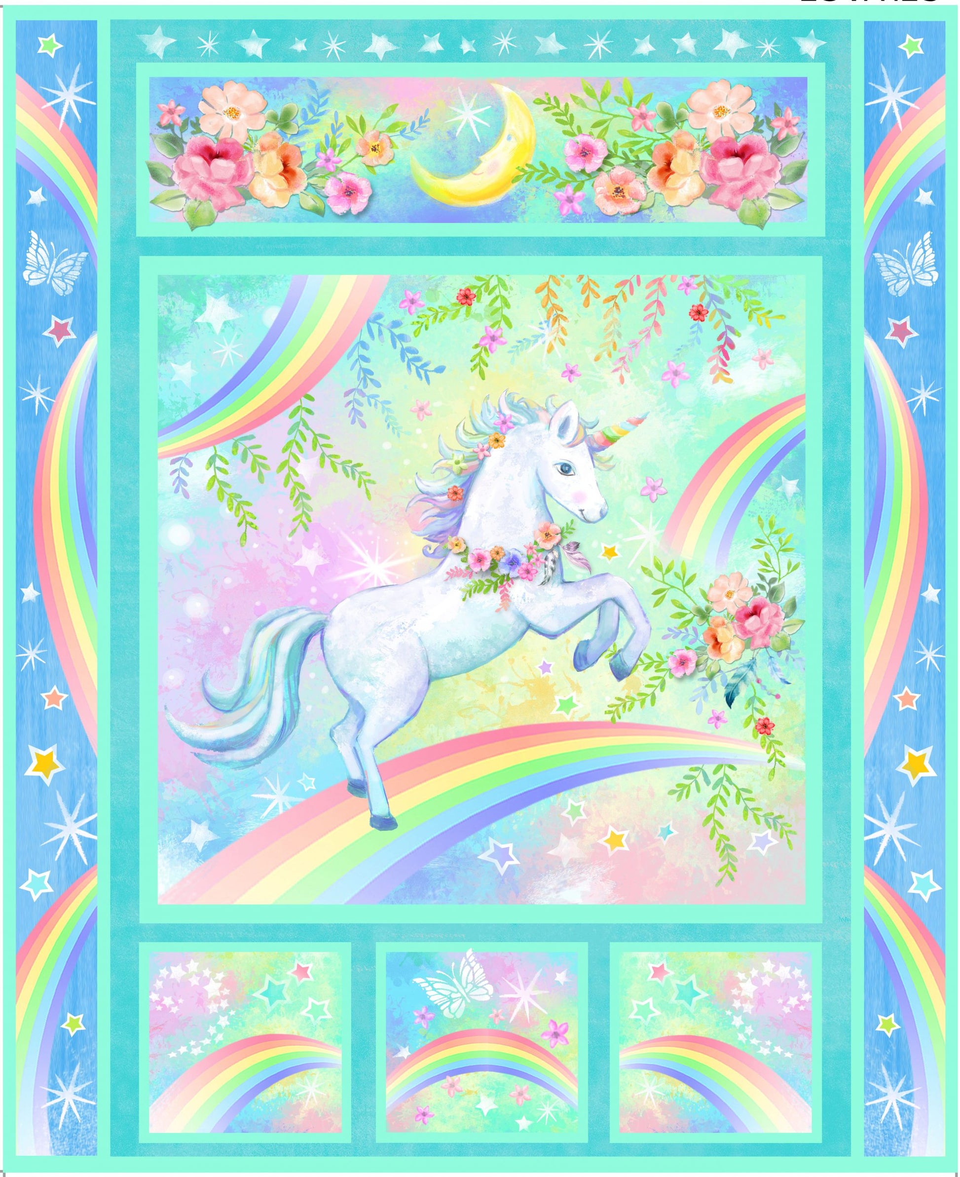 Oasis Fabrics Wee Ones Baby Unicorn Panel