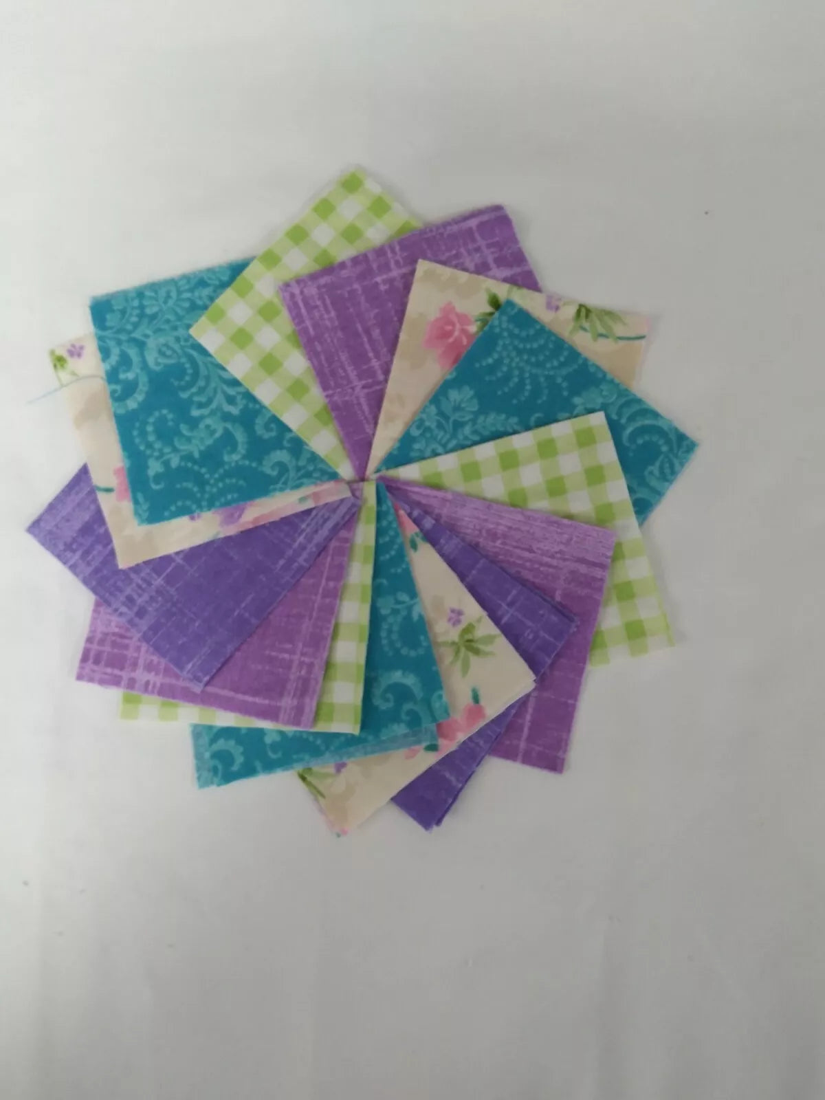 72 Pre Cut 2.5" Quilting Fabric Squares Summer Picnic
