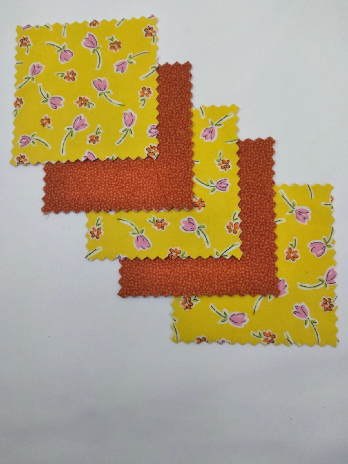32 Pre Cut 5" Quilting Fabric Squares Flannel Spring Tulip
