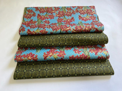 16 Pre Cut 10" Quilting Fabric Squares Golden Shimmer