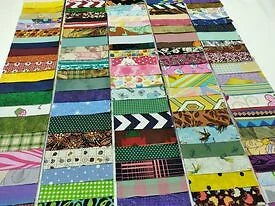 100 3.25" x 6.5" Pre Cut Quilt Quilting Squares NO DUPLICATES Patterns Will Vary