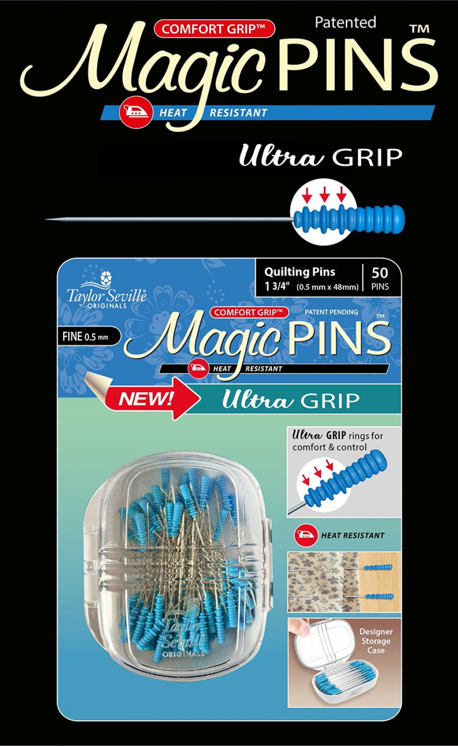 Magic Pin Ultra Grip Quilting FINE 50pc