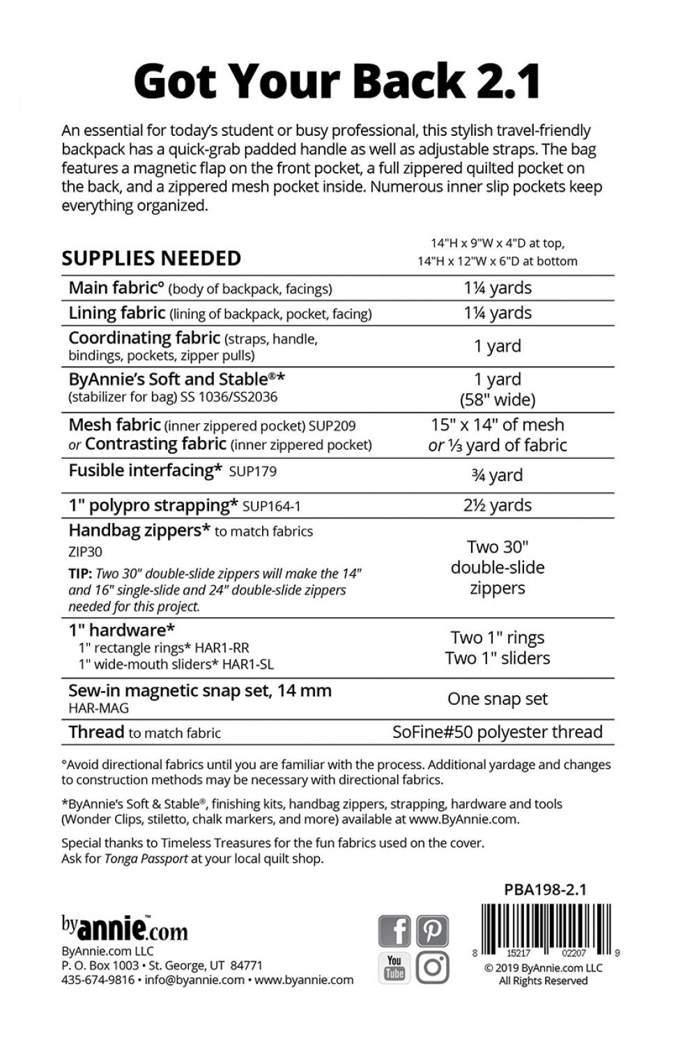 ByAnnie Pattern Got Your Back 2.1