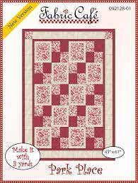 Fabric Cafe Quilt Pattern Park Place Make it with 3 yards! 43"x61" FREE SHIPPING