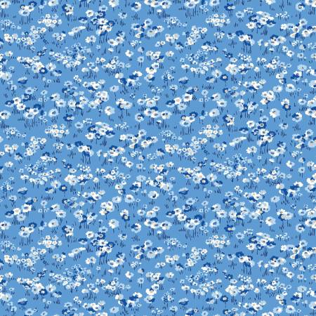 Riley Blake Liberty Of London Fabrics Blue China Darling Daisies By The 1/2 Yard