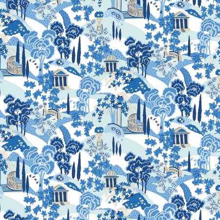 Riley Blake Liberty Of London Fabrics Liberty Garden Party: Blue China Garden Follies By The 1/2 Yard