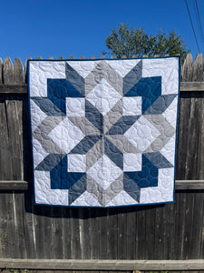 Star Of Blue  Quilt 43x43"