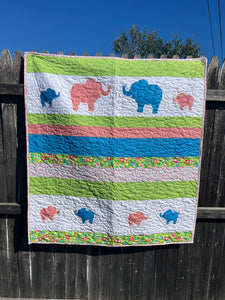 Circus Baby Quilt 42x45"