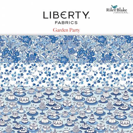 Riley Blake Liberty Of London Fabrics Garden Party Blue China FABRICS  5 Inch Stacker, 42 Pcs.