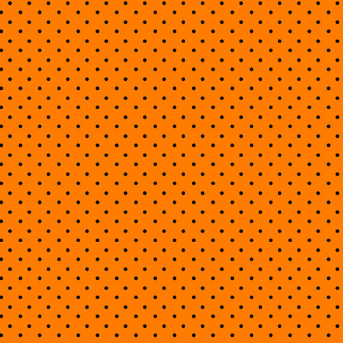 Priscilla's Polkas by the 1/2 yard Black Dot on Orange
