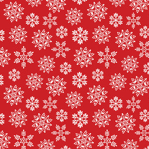 Nordic Cabin by Benartex 100% Cotton by the 1/2 yard Snowflake Red
