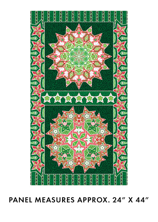Riley Blake Peace on Earth Green Holiday Panel