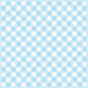 Benartex  By The 1/2 Yard 100% Cotton Gingham Plaid Enjoy The Ride Blue