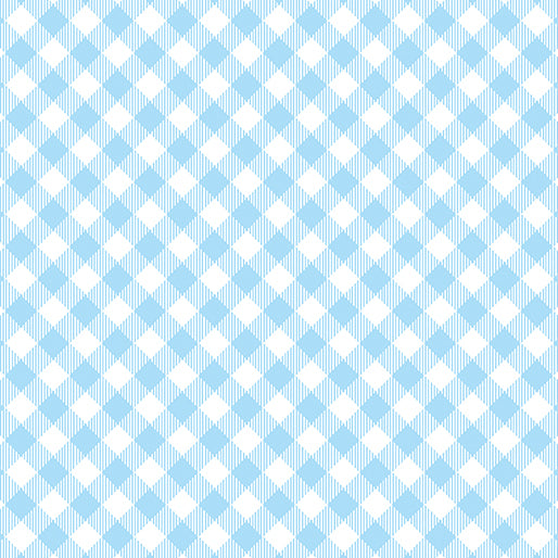 Benartex  By The 1/2 Yard 100% Cotton Gingham Plaid Enjoy The Ride Blue