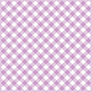 Benartex  By The 1/2 Yard 100% Cotton Gingham Plaid Enjoy The Ride Purple