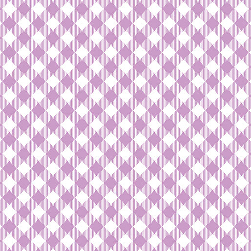 Benartex  By The 1/2 Yard 100% Cotton Gingham Plaid Enjoy The Ride Purple