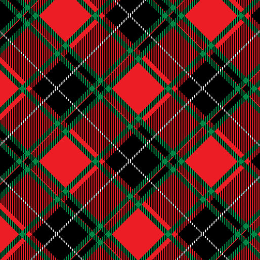 Benatrex Sugar & Spice By NICOLE DECAMP By The 1/2 Yard Holiday Plaid Red