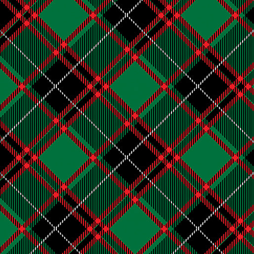 Benatrex Sugar & Spice By NICOLE DECAMP By The 1/2 Yard HOLIDAY PLAID GREEN