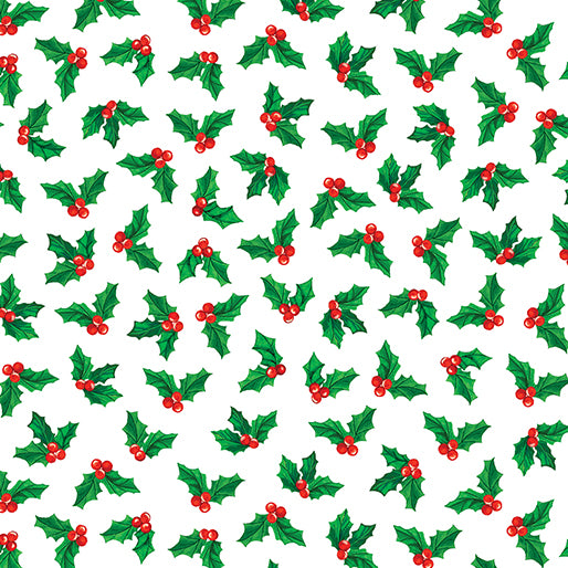 Benatrex Sugar & Spice By NICOLE DECAMP By The 1/2 Yard  Little Holly White
