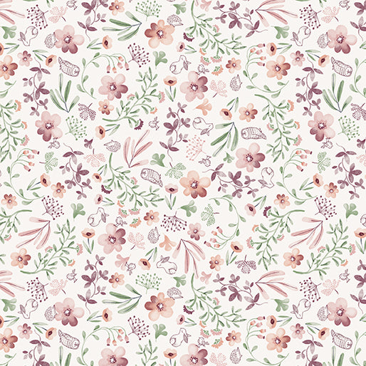 54" Cotton Lawn Wildflower Meadow Cream