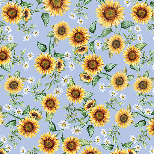 OCTOBER PREORDER -- Sunflowers & Daisies Light Blue