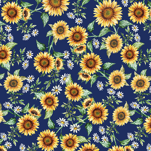 OCTOBER PREORDER -- Sunflowers & Daisies Navy