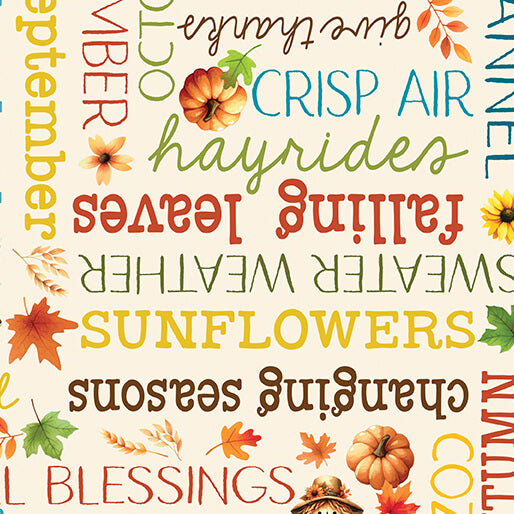 APRIL PREORDER -- Cozy Autumn Words Cream