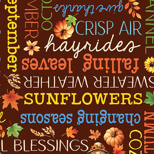 APRIL PREORDER -- Cozy Autumn Words Brown