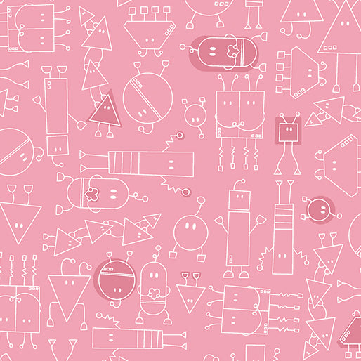 Robo Boogie By Sugaridoo Quilt Studio By The 1/2 Yard Robi Dance Pink Party
