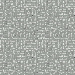 Robo Boogie By Sugaridoo Quilt Studio By The 1/2 Yard Parts Light Grey