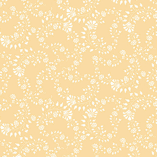 Pre Order Ships In September Chalk Barn By Shannon Roberts For Benartex By The 1/2 Yard Floral Trail Yellow