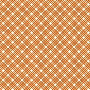 Benatrex Hello Pumpkin By Cherry Guidry By The 1/2 Yard Crisp Plaid Orange