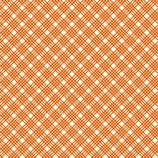 Benatrex Hello Pumpkin By Cherry Guidry By The 1/2 Yard Crisp Plaid Orange