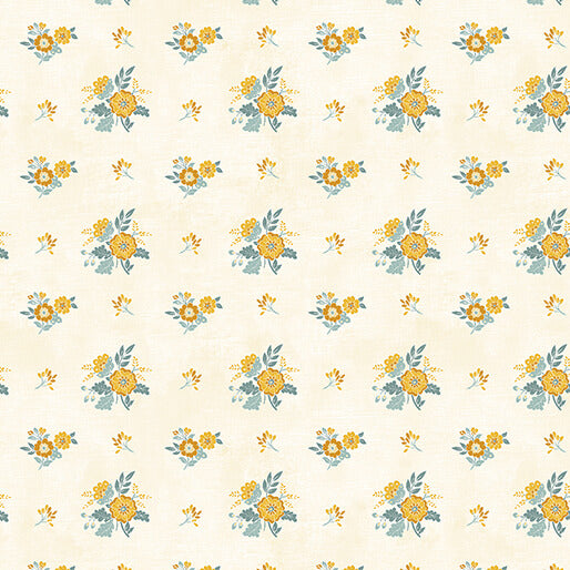 Pre Order Ships In September Chalk Barn By Shannon Roberts For Benartex By The 1/2 Yard Chalk Paint Small Floral Lt Yelow
