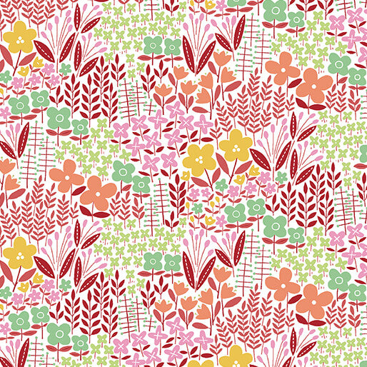 Pre Order Ships In July Blooming Color By WOLFF PAPER By Benartex By The 1/2 Yard Meadow Pink/Multi