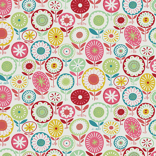 Pre Order Ships In July Blooming Color By WOLFF PAPER By Benartex By The 1/2 Yard Josie Pink/Multi