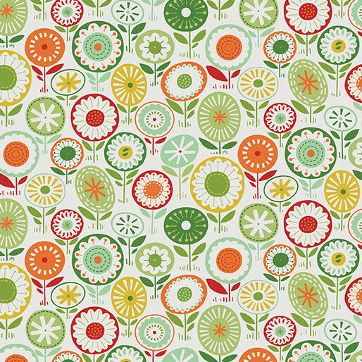 Pre Order Ships In July Blooming Color By WOLFF PAPER By Benartex By The 1/2 Yard Josie Green/Multi