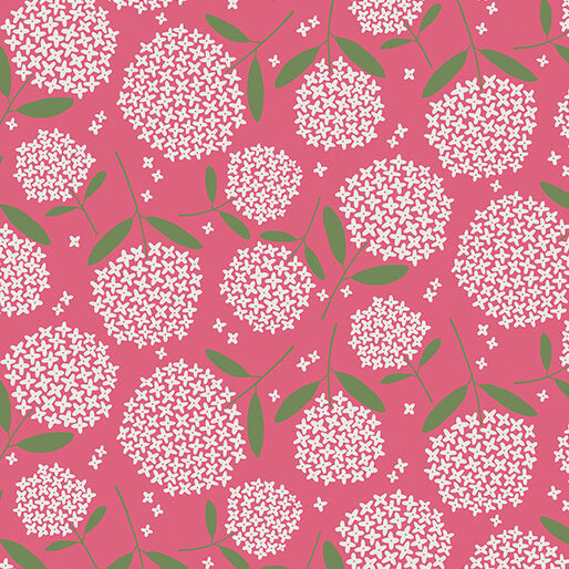 Pre Order Ships In July Blooming Color By WOLFF PAPER By Benartex By The 1/2 Yard Fiori Medium Pink