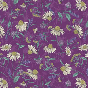 Benartex Bee Haven By Rachel Rossi By The 1/2 Yard Meadow Toss Plum