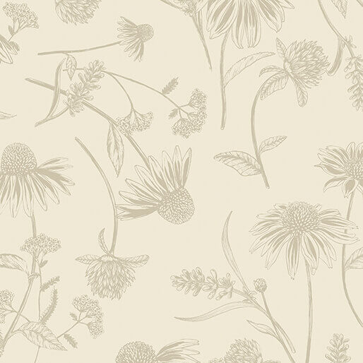 Pre Order Ships in September Benartex Bee Haven By Rachel Rossi By The 1/2 Yard CONEFLOWER TONAL NATURAL