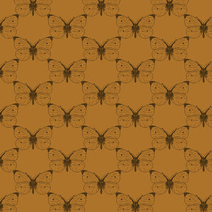 Pre Order Ships in September Benartex Bee Haven By Rachel Rossi By The 1/2 Yard Etched Cabbage Butterfly Caramel