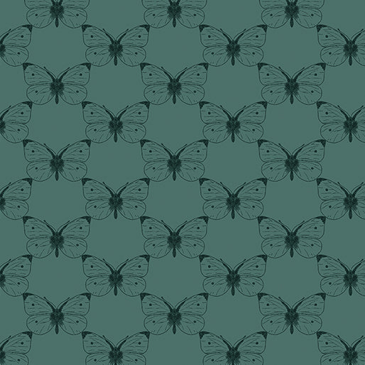 Etched Cabbage Butterfly Teal
